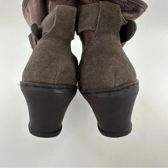 Baretraps womens ankle Omara booties size 8.5 gray suede faux fur wedge boots - Picture 8 of 11
